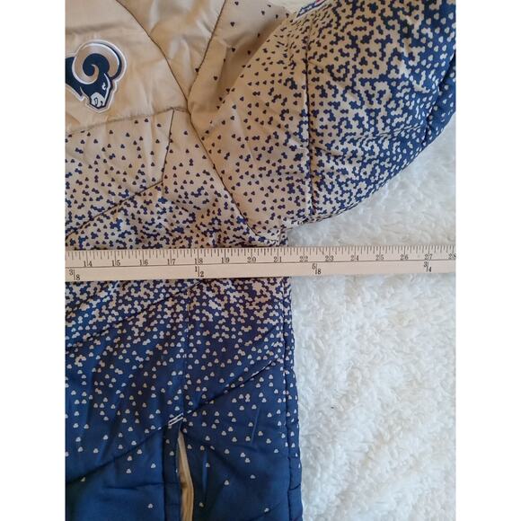 REEBOK NFL Team Apparel ST LOUIS RAMS Puffy Zip Jacket Dk Blue & Gold Women's S - Picture 8 of 12